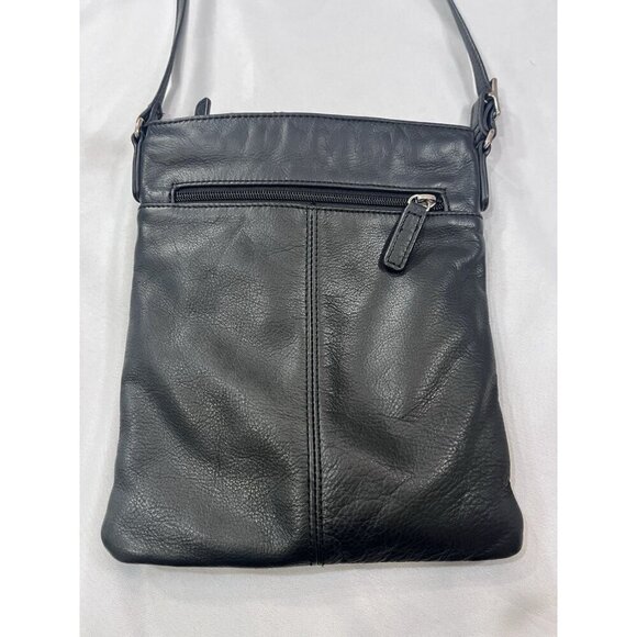 Anthropologie Margot Pebble Soft Black Leather Crossbody Bag - Picture 4 of 12